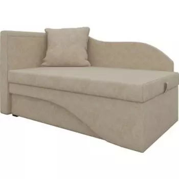 Кушетка АртМебель Грация микровельвет бежевый левый