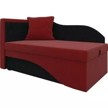 Кушетка АртМебель Грация микровельвет красно-черный левый