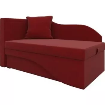 Кушетка АртМебель Грация микровельвет красный левый