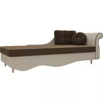 Кушетка АртМебель Лорд микровельвет коричневый/бежевый правый угол