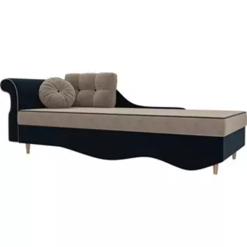 Кушетка АртМебель Лорд велюр бежевый/голубой левый угол