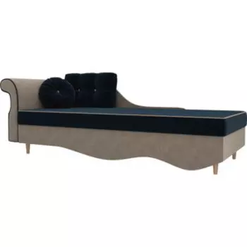 Кушетка АртМебель Лорд велюр голубой/бежевый левый угол