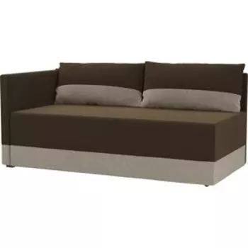 Кушетка АртМебель Никас микровельвет коричневый бежевый левый угол