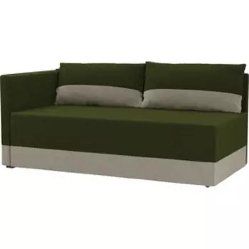 Кушетка АртМебель Никас микровельвет зеленый бежевый левый угол