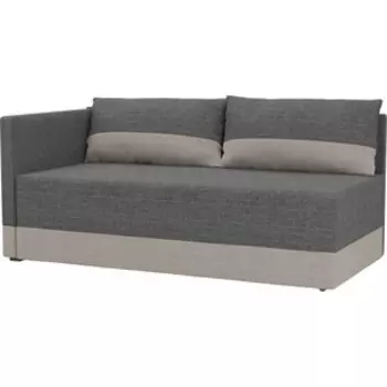 Кушетка АртМебель Никас рогожка серый бежевый левый угол