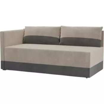 Кушетка АртМебель Никас велюр бежевый серый левый угол