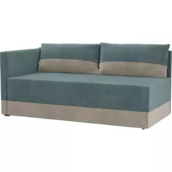 Кушетка АртМебель Никас велюр бирюза бежевый левый угол