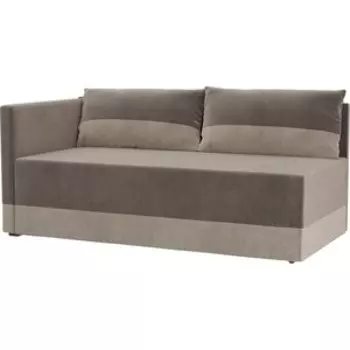 Кушетка АртМебель Никас велюр коричневый бежевый левый угол