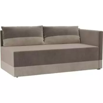 Кушетка АртМебель Никас велюр коричневый бежевый правый угол