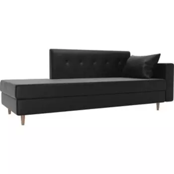 Кушетка АртМебель Селена экокожа черный правый угол