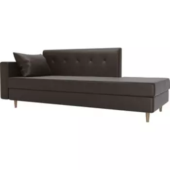 Кушетка АртМебель Селена экокожа коричневый левый угол