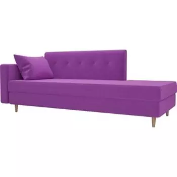 Кушетка АртМебель Селена микровельвет фиолетовый левый угол