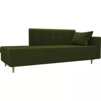 Кушетка АртМебель Селена микровельвет зеленый правый угол
