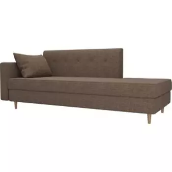 Кушетка АртМебель Селена рогожка коричневый левый угол