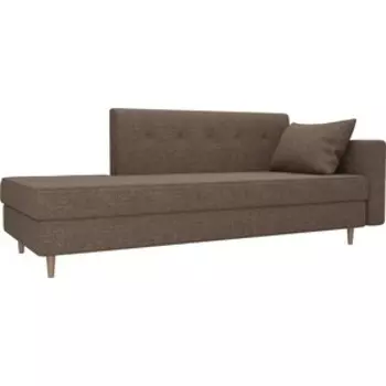 Кушетка АртМебель Селена рогожка коричневый правый угол