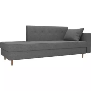 Кушетка АртМебель Селена рогожка серый правый угол