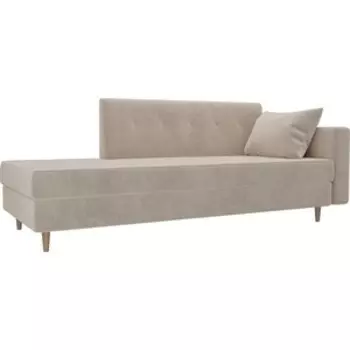 Кушетка АртМебель Селена велюр бежевый правый угол