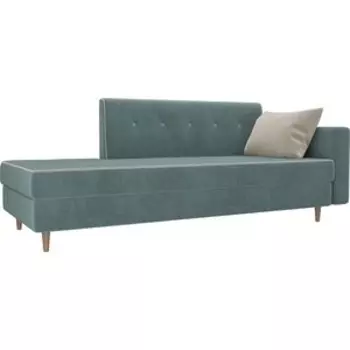 Кушетка АртМебель Селена велюр бирюза правый угол