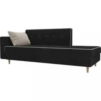 Кушетка АртМебель Селена велюр черный левый угол