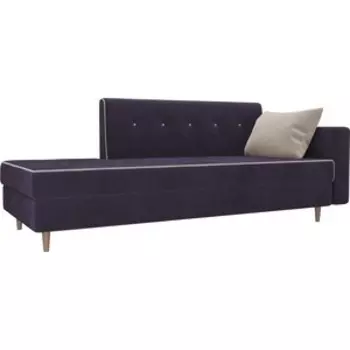 Кушетка АртМебель Селена велюр фиолетовый правый угол