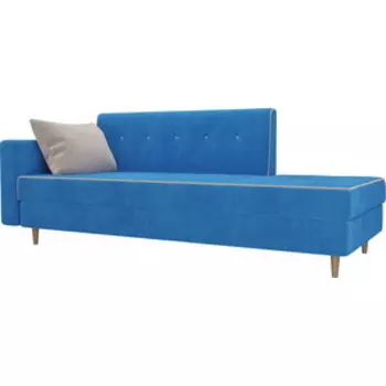 Кушетка АртМебель Селена велюр голубой левый угол