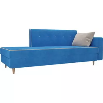 Кушетка АртМебель Селена велюр голубой правый угол