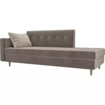 Кушетка АртМебель Селена велюр коричневый левый угол