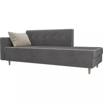 Кушетка АртМебель Селена велюр серый левый угол