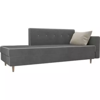 Кушетка АртМебель Селена велюр серый правый угол