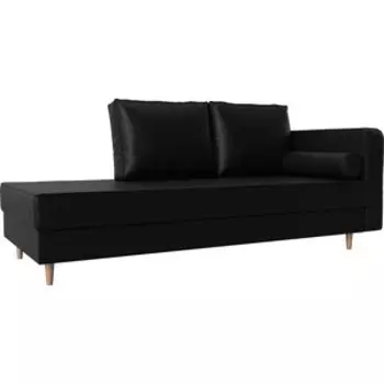 Кушетка Лига Диванов Прайм экокожа черный правый угол