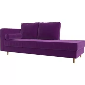 Кушетка Лига Диванов Прайм микровельвет фиолетовый левый угол