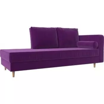 Кушетка Лига Диванов Прайм микровельвет фиолетовый правый угол
