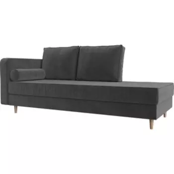 Кушетка Лига Диванов Прайм велюр серый левый угол