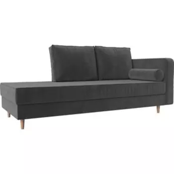 Кушетка Лига Диванов Прайм велюр серый правый угол