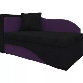 Кушетка Мебелико Грация микровельвет черно-фиолетов левый