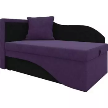 Кушетка Мебелико Грация микровельвет фиолетово-черный левый