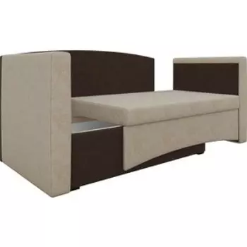 Кушетка Мебелико Принц микровельвет бежево-коричневый левый