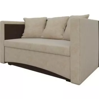 Кушетка Мебелико Принц микровельвет бежево-коричневый правый