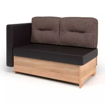 Кушетка Шарм-Дизайн Гамма 120 левый дуб экокожа шоколад и Корфу