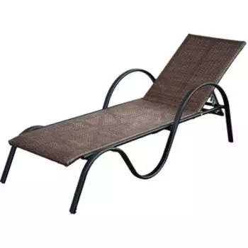 Лежак Garden story Барселона ротанг (каркас черный, искусственный ротанг коричневый) (BA002-2023)