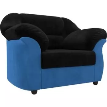 Лига Диванов Кресло Карнелла велюр черный/голубой