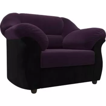 Лига Диванов Кресло Карнелла велюр фиолетовый/черный