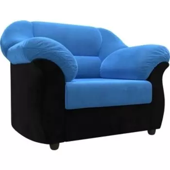 Лига Диванов Кресло Карнелла велюр голубой/черный