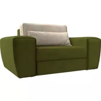 Лига Диванов Кресло Лига-008 микровельвет зеленый/бежевый 118865