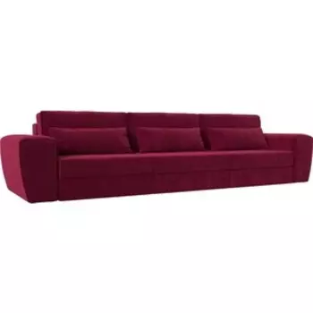 Лига Диванов Прямой диван Лига-008 Long микровельвет бордовый