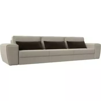 Лига Диванов Прямой диван Лига-008 Long рогожка/микровельвет корфу 02/коричневый 119108