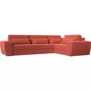Лига Диванов Угловой диван Лига-008 Long правый микровельвет коралловый
