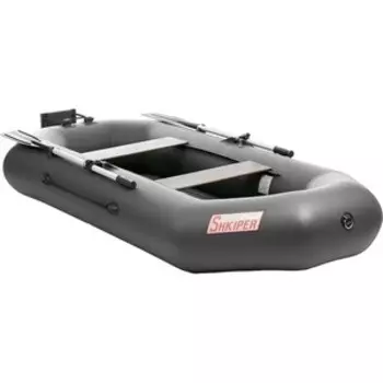 Лодка надувная Тонар Шкипер А260нт навесной транец, надувное дно серый