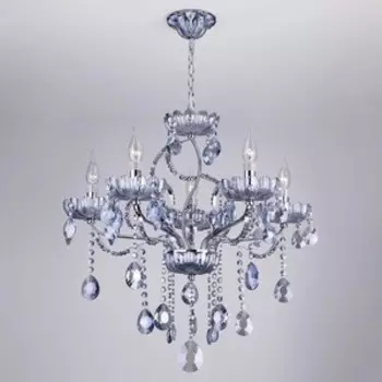 Люстра Eurosvet 3015/5 хром/лазурный хрусталь Strotskis