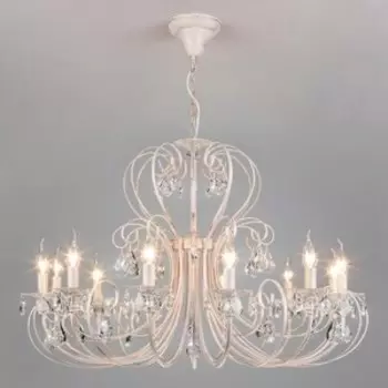 Люстра Eurosvet 3305/12 белый с золотом/прозрачный хрусталь Strotskis